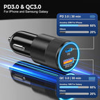 6 Pack USB C Car Charger, 38W Dual USB-C + USB-A Car Charger Adapter Fast Charge PD/QC 3.0 Cigarette Lighter Adapter USB Charger Plug for iPhone 17/16/15/14/13/12/11/Pro Max, iPad, Samsung