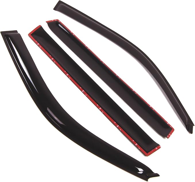 WD2-292 Dark Smoke 4 Pcs Set Window Visor (Outside Mount) Deflector Rain Guard Compatible with 1998-2007 Lexus LX470