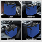 Car Trash Can, Leak-Proof Waterproof Trash Bin Collapsible Portable Auto Garbage Bag Large Capacity Trashcan Storage Bag Multipurpose Car Organizer Hanging (Blue)