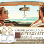 2-Pack Car Fresheners Long Lasting & Car Deodorizer - Caramel & Vanilla Oud Hanging Car Air Freshener for Men and Women, Car Necessities & Scent Diffuser by
