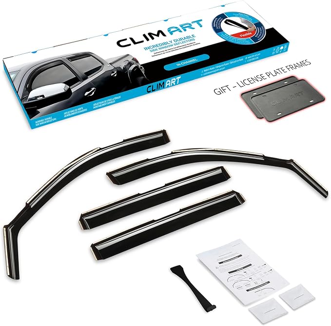 in-Channel Incredibly Durable Rain Guards for GMC Sierra 1500 2019-2026 Crew Cab,Original Window Deflectors,Vent Deflector,Vent Window Visors,Truck Accessories,4pcs-619003LPv