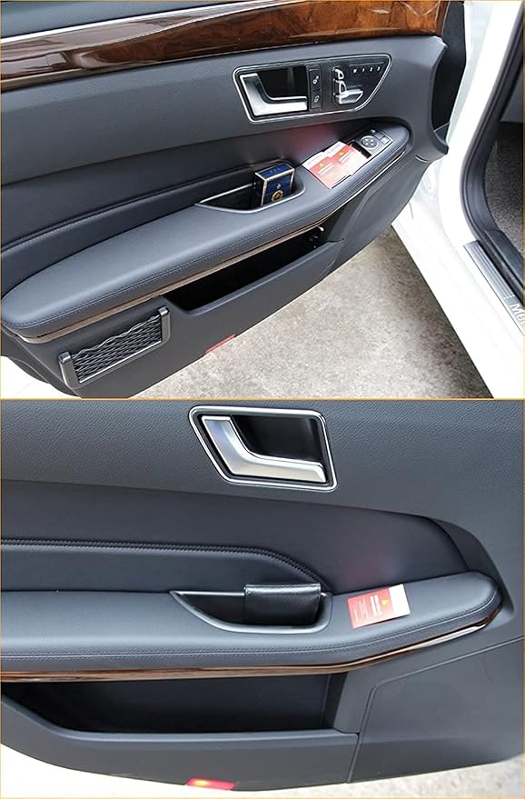 Black Front Row Door Side Storage Box Handle Pocket Armrest Phone Container Fits on Mercedes Benz E Class E350 E400 E500 E63 AMG W212 2010 2011 2012 2013 2014 2015