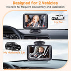 Baby Camera for Car 2 Pack - Dual HD 1080P Monitors with Night Vision, Adjustable Angles, Glare-Free Display, Easy Installation for Two Vehicles, Ideal for Road Trips
