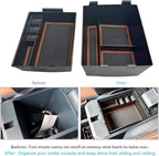 for 2022-2026 Ford Maverick Center Console Organizer Tray Accessories | 2022-2026 Maverick Armrest Trays Storage Box Coin Holder 2022-2025 2026 Maverick Truck Accessories, 2-Pack (Orange Trim)