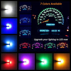 74 Led Bulb Dash Lights 3SMD Super Bright T5 2721 37 286 Wedge PC74 Twist Socket Automotive Instrument Panel Gauge Light Kits Cluster Shift Indicator Interior Bulbs Ice Blue Pack of 20