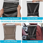 50 Pcs Disposable Car Trash Bags – Leakproof & Odor-Lock 2 Gallon Hanging Auto Garbage Bags – Hanging from Headrest/Easy Stick-On Trash Can for Car, Truck, SUV, Travel & Ride-Share