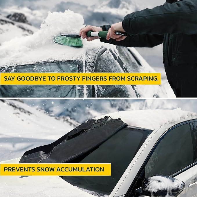 Seal Skin Covers Windshield Cover for Ice and Snow, All Weather Waterproof Snow Cover for Car, Winter Accessories for Sedan, SUV & Trucks (42" x 69")