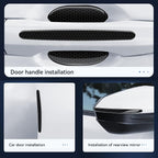 4Pcs Reflective Car Door Handle Bowl Sticker, Car Door Handle Protective Sticker Anti-Scratch, Scratch Collision Protection Guard Universal for SUV Truck RV, Auto Exterior Decor (Black-2)