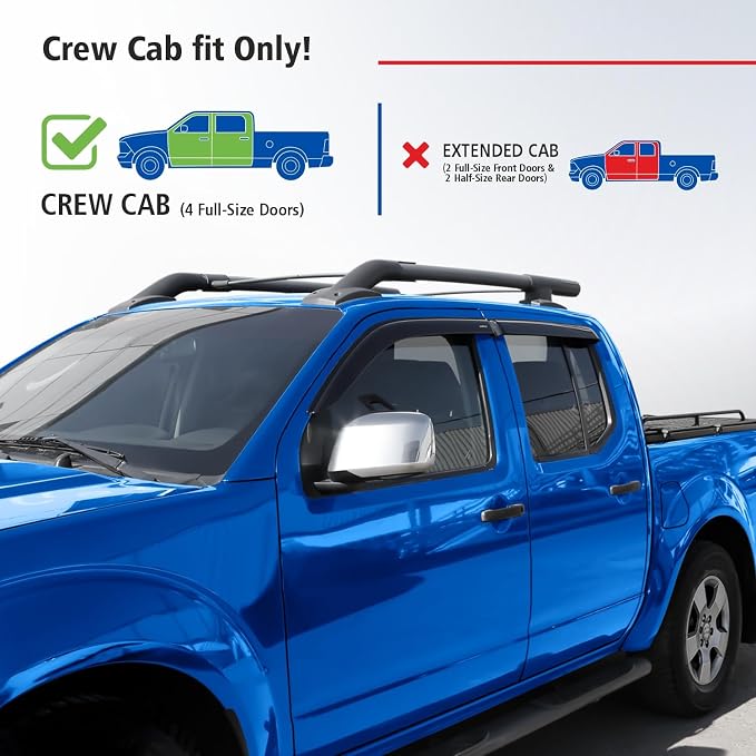 Goodyear Shatterproof Window Deflectors for Suzuki Equator 2009-2012 Crew Cab, Tape-on Rain Guards, Window Visors, Vent Deflector Visor,Car Accessories,4 pcs. - GY008644