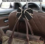 2 Pack Cute Bow Car Seat Headrest Hooks, Purse Hook for Car, Car Purse Hanger for Bags, Backseat Storage Organizer, Universal Vehicle Hooks for Women, Sedan SUV Truck, Black/White