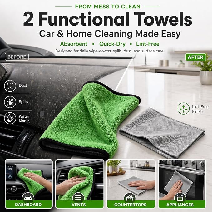 18PCS Car Detailing Kit Upgraded Boar Hair Vent Brush Cleaner | Scratch-Free & Streak-Free,Ultra Fine Crevice Brush,Gel,Glass Brush,Storage Bag;Auto & Home Dual Use Car Lover Gift Kit