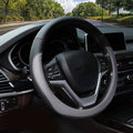 Microfiber Leather Steering Wheel Covers Universal 15 inch (Gray)