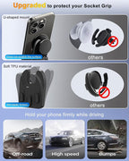 Car Mount for Pop Socket, Dashboard Windshield Car Phone Holder Compatible with Popsocket, Powerful Suction Cup Car Phone Mount Fits All Smartphones with Pop Grip