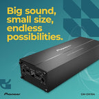GM-DX104 4-Channel Car Amplifier – 400W Max, Efficient Class D, Bridgeable Design, Hi-Res Certified, Gold terminals, Clean Output, Low Interference