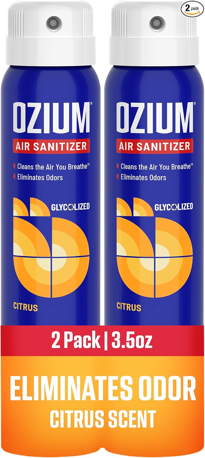 Air Sanitizer Spray - Room Odor Eliminator for Home, Car, and Office - Citrus Air Cleaner - 3.5 oz - 2 Pack