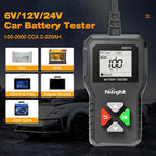 Car Battery Tester 6V 12V 24V Accurate Digital Auto Analyzer 100-2000 CCA Voltage SOH SOC Internal Resistance Test for Cars Trucks SUV ATV Boats Motorcycles Vehicle