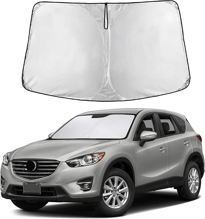 Windshield Sunshade Compatible for Mazda CX-5 2013-2014 2015 2016, Sun Visor for Front Windshield & Window Sun Shade Cover, UV Heat Blocker & Protector, Car Accessories
