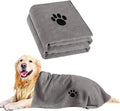 2 Pack Microfiber Dog Towels for Drying Dogs, Super Absorbent and Soft Pet Towels for Dogs or Cats, 40' X23.6'', Pet-Friendly, Perfect for Pets of Different Sizes and Fur Types, Grey