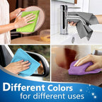 Airlab Glass Polishing Cloth Streak Free Miracle Cleaning Cloth Lint Free Microfiber Cleaning Rags for Glasses Kitchen Dish Mirrors Easy Clean, Pack of 8, 16" x 12", Multicolor
