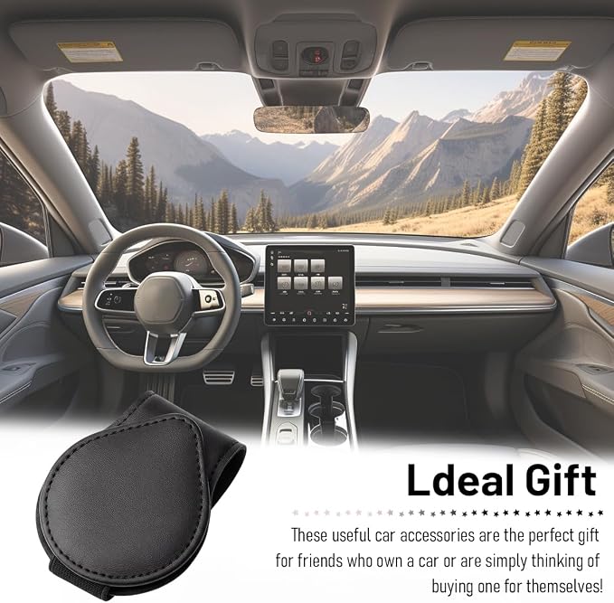 Car Visor Sunglasses Holder, Magnetic Vehicle Sun Visor Eyeglasses Hanger Ticket Card Holder Clip, Auto Interior Sunvisor Glasses Mounter Organizer, Universal for Vehicles (Black)