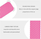 4PCS Car Door Sill Protector with Scraper,Carbon Fiber Car Door Protector Edge Guards for Front Rear Door Sills,Universal Anti-Scratch Car Door Threshold Strips (Pink)