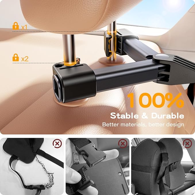 Baby Car Mirror with Stable Hook Clip, Never Falls or Shakes, Rear Facing Car Seat Mirror for Baby Newborn Essentials, Easy Install, Shatterproof & Crash Tested, White