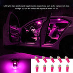 10 PCS Car Interior LED Light Bulb, T10 5050 5SMD LED Car Bulb Kit, Super Bright Automotive Led Replacement Bulbs for Dashboard Dome Map Door Courtesy License Plate Lights (Purple)