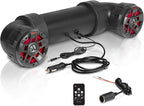 UTV4BRGB ATV Sound System - 4 Inch Speakers, Tweeters, IPX5 Weatherproof, Bluetooth, Built-in Amplifier, Multi-Color Illumination