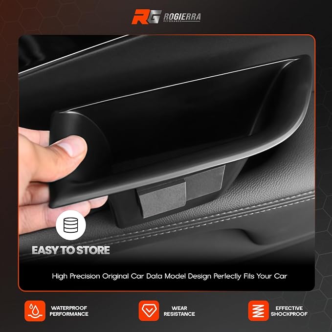 for Kia Sorento 2016-2020 Front Door Storage Box Door Side Organizer Tray Door Pocket Insert Tray Door Armrest Organizer Container Inner Door Handle Tray for Kia Sorento Accessories (2-Pack)
