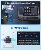 5GHz-WiFi 2G+64G Car Stereo for Honda Civic 2006 2007 2008 2009 2010 2011 with Wireless Carplay Android Auto, 10.1" Touchscreen Android 15 Car Radio Support Bluetooth EQ GPS USB AHD Backup Camera