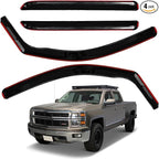 in-Channel Rain Guards for Chevy Silverado 1500 Crew Cab 2014-2018 | Shatterproof, Easy Install, Extra Durable, Fits Great, Black Auto Accessories, Side Window Deflector & Visors