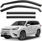 GrandWheel Window Deflectors Smoke Tinted in-Channel Side Window Vent Visor Deflectors Rain Guards Compatible with TX 2024-2026 - 4pcs. GW0758