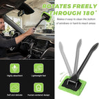 Car Windshield Cleaning Tool, Detachable Window Cleaner with Reusable Microfiber Pads & Spray Bottle, Glass Wiper Windshield Detailing Cleaning Kit for Most Cars Trucks SUVs