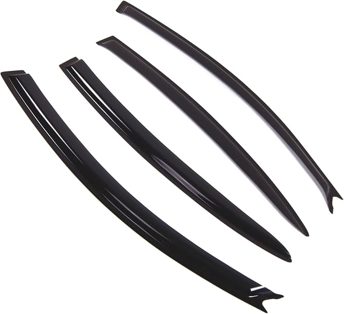 WD2-302 Dark Smoke 4 Pcs Set Window Visor (Outside Mount) Deflector Rain Guard Compatible with 2004-2009 Mazda Mazda3