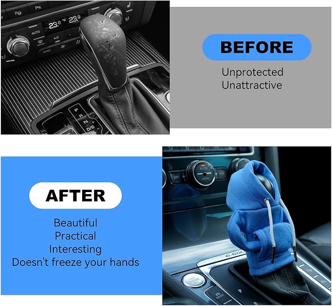SLLAK Gear Shift Hoodie, Gear Shift Cover, Universal Car Shift Knob Hoodie, Mini Hoodie for Car Shifter, Automotive Interior Cute Gadgets, Car Accessories and Decorations