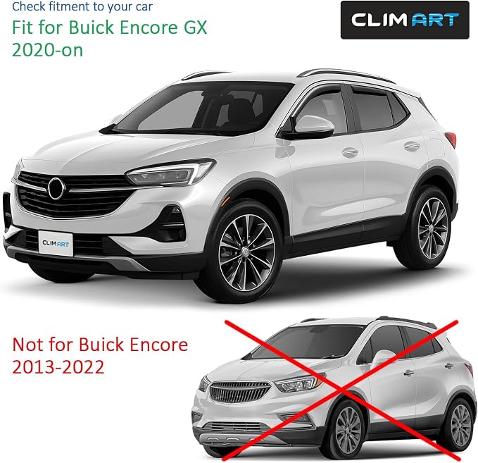 in-Channel Incredibly Durable Rain Guards for Buick Encore GX 2020-2026, Original Window Deflectors, Vent Window Visors, Vent Deflector, 4 pcs. - 620435