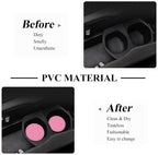 4 Pack Car Coasters, 2.75inch Universal Non-Slip Car Cup Holder Coaster for Car, PVC Cup Pad Mat Car Coasters for Cup Holders for Women (Pink)