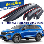 Goodyear Shatterproof Window Deflectors for Kia Sorento 2016-2020, Tape-on Rain Guards, Window Visors, Vent Deflector Visor, Car Accessories,6 pcs. - GY008666