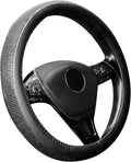 New Diamond Leather Steering Wheel Cover with Bling Bling Crystal Rhinestones, Universal Fit 15 Inch Car Wheel Protector for Women Girls Black Diamond