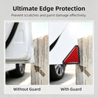 2 PCS Car Door Corner Edge Guards, PVC Thickened Anti-collision Protector, Carbon Fiber Sporty Right-angle Decorative Sticker, Self-adhesive Exterior Accessory for Cars SUVs Trucks (Red)