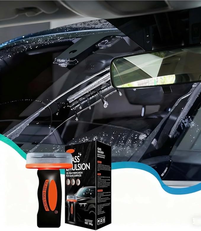 Glass Car Windshield Cleaner, 100g, Decontamination Stains Removal, 2X Effect, Rainproof Anti-Fogging Coating