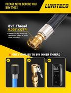 Quick Connect Tire Chuck Hose, Tire Valve Extension Tube w/Presta Valve & Air Pump Ball Needle Set, Air Inflator Pump Hose with Air Chuck Adapter for Portable Air Compressor