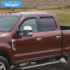 in-Channel Window Visors for Ford F250 F350 F450 F550 Super Duty Crew Cab 2017–2022, Inside Mount Rain Guards, Smoke Tinted Window Deflectors, Wind & Rain Protection, 4PCS