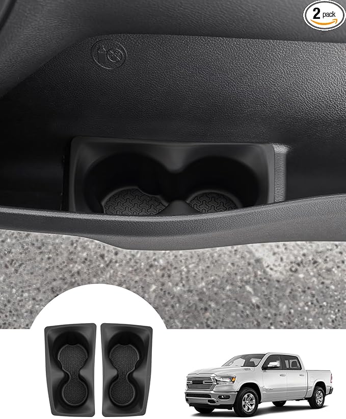 Door Side Cup Holder Insert for 2019-2025 Dodge Ram 1500 2500 3500 Accessories Water Cup Holders Door Organizer Handle Pocket Tray