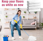 4 Pcs Extra Large Microfiber Cleaning Cloth 30 x 20 Inch Reusable Thick Cleaning Towel Washable Solid Color Microfiber Towel for Home Office Window Cars Glass (White)