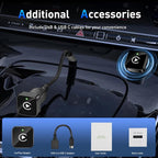 Wireless CarPlay Adapter 2026 Upgrade Mini Design, USB/USB-C Plug & Play Converts CarPlay to Wireless - Easy Use Fast Stable Connection Car Play for iPhone & Android