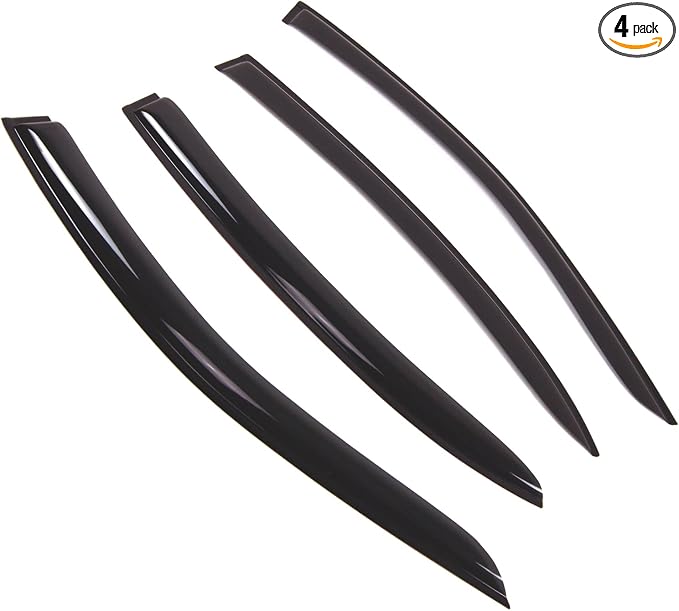 Outside Mount Window Vent Visors Rain Guards Compatible with Jaguar Jaguar S-Type 2000-2004 | Side Window Wind Deflectors Rain Shields | Smoke Tinted, 4 Pcs Set, DGWV-699