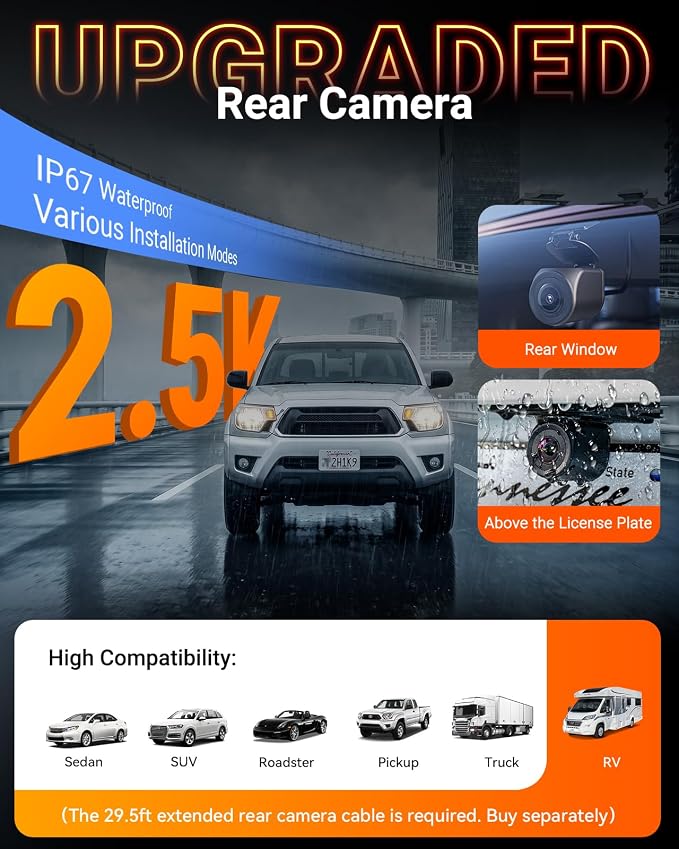 N4S 3 Channel Dash Cam for Delivery &Cargo Vans, 2.7K+1440P+1440P Front Inside Rear,PlatePix™,STARVIS 2 x HDR x IR Night Vision,Voice Control,GPS,24/7 Parking Mode,Supports 1TB Max