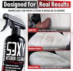 Tesla Interior Cleaner - White Seat & Stain Remover for Model 3, Y, X, S - Safe on Vegan Leather - Removes Dirt, Oils & Light Stains - No Residue - Light Citrus Scent - 16oz Kit