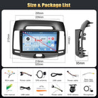 [4+128G] Android 15 Car Radio Stereo for Hyundai 2007-2010 with Wireless Carplay&Android Auto,9 Inch Car Radio with Mirror Link Bluetooth FM/RDS WiFi GPS EQ SWC+AHD Backup Camera